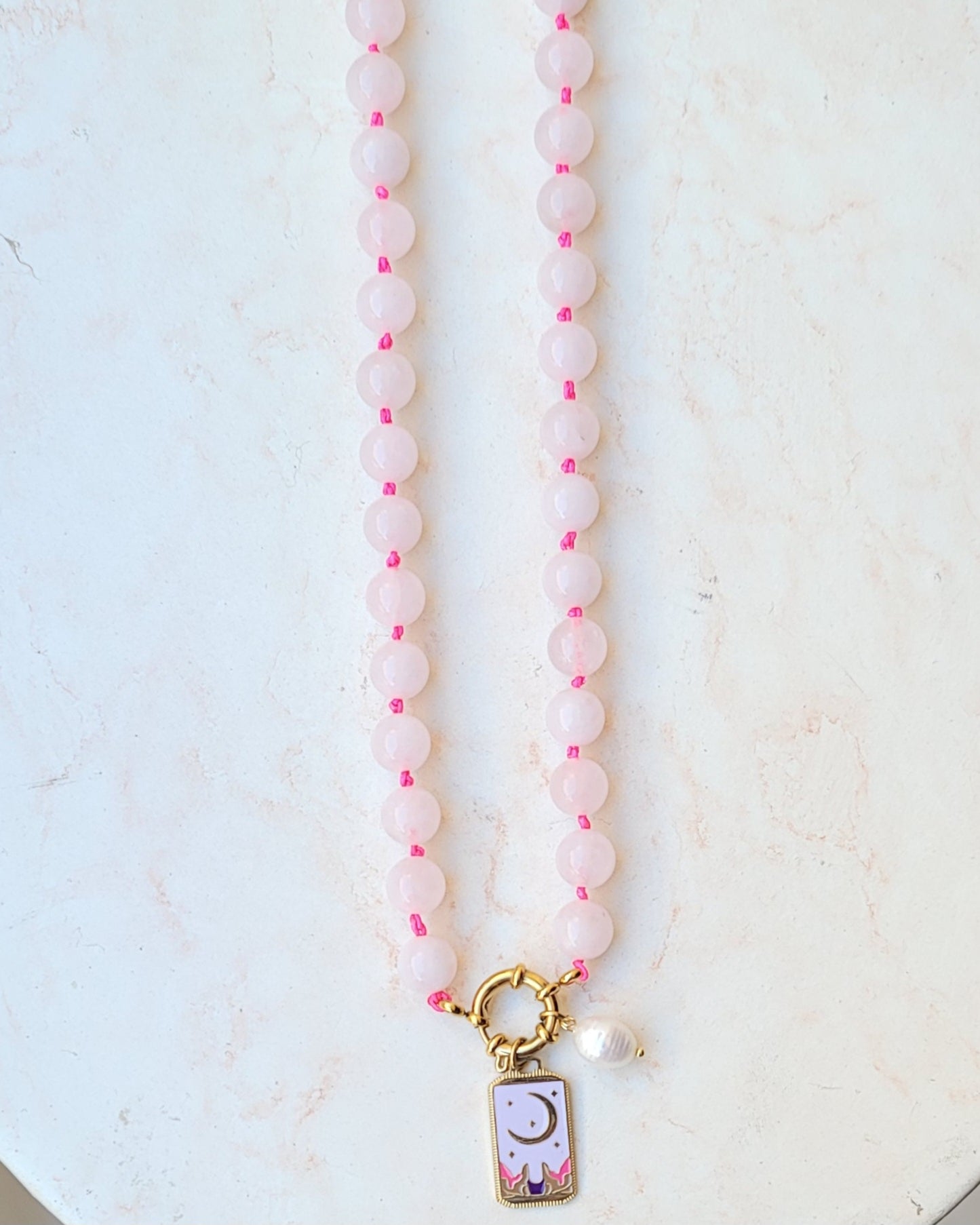 Agate Necklace With Sailor Lock & pendants