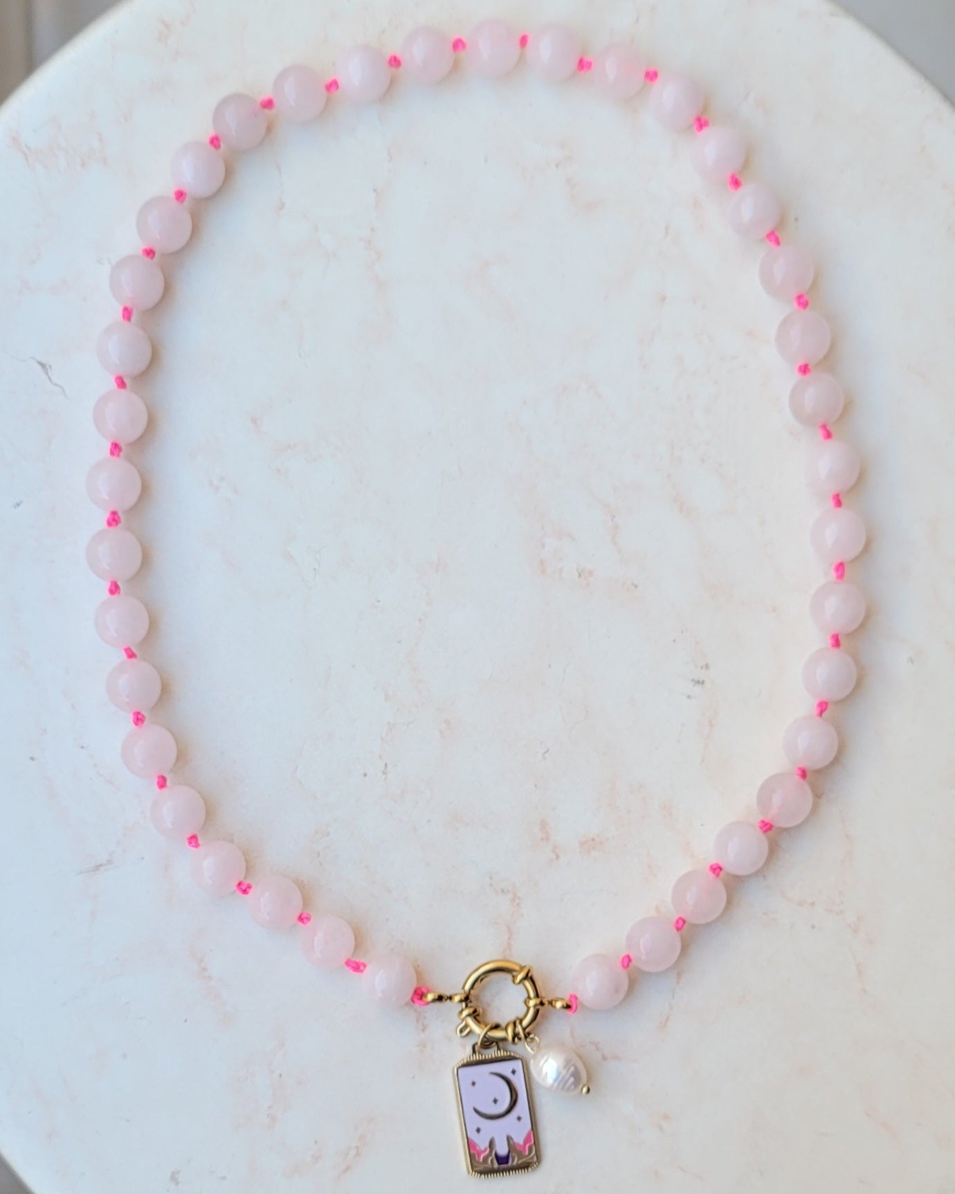 Agate Necklace With Sailor Lock & pendants