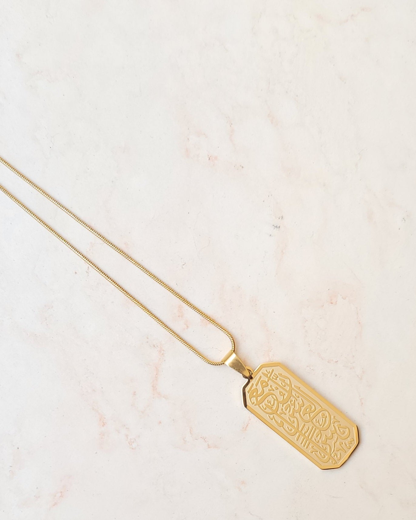 Gold Plated Stainless Steel Islamic Necklace