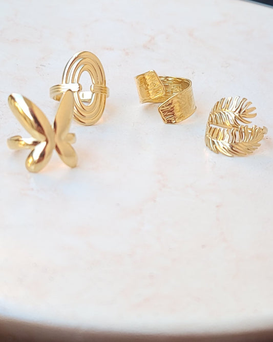 Set Of Four Stainless Steel Rings