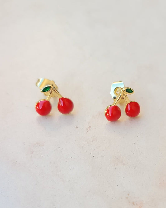 Stainless Steel Cherry Earrings