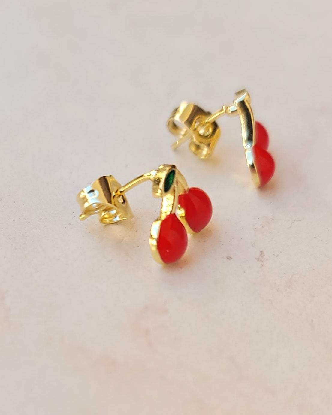 Stainless Steel Cherry Earrings