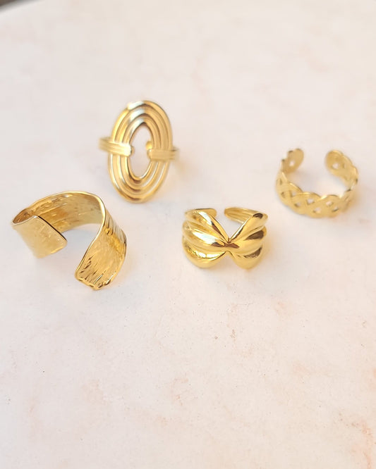 Set Of Four Stainless Steel Rings