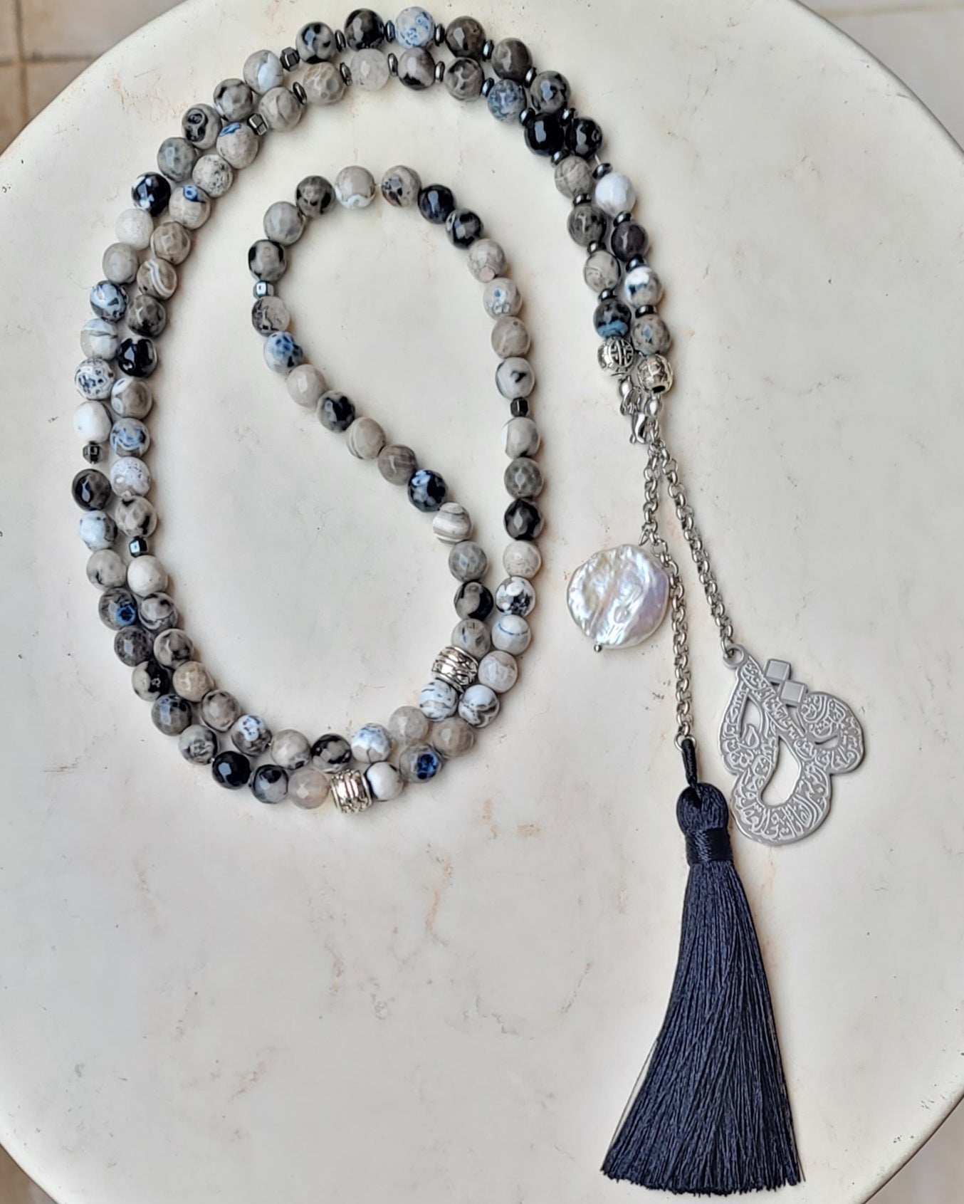 99 Wearable Long Agate Sebha / Necklace