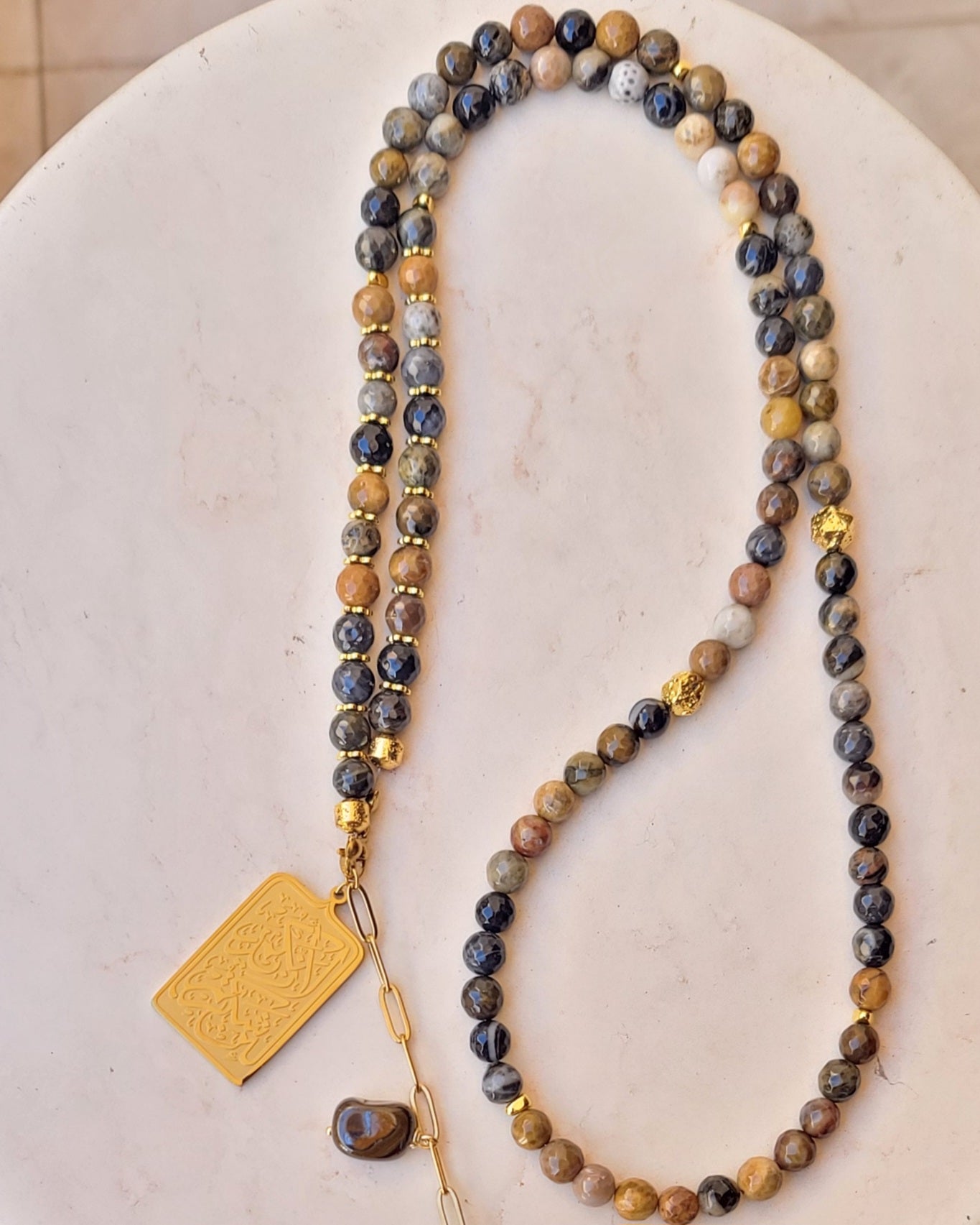 99 Wearable Long Agate Sebha / Necklace