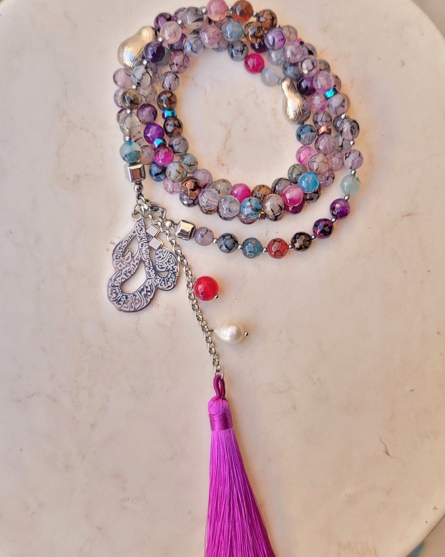 99 Wearable Long Agate Sebha / Necklace