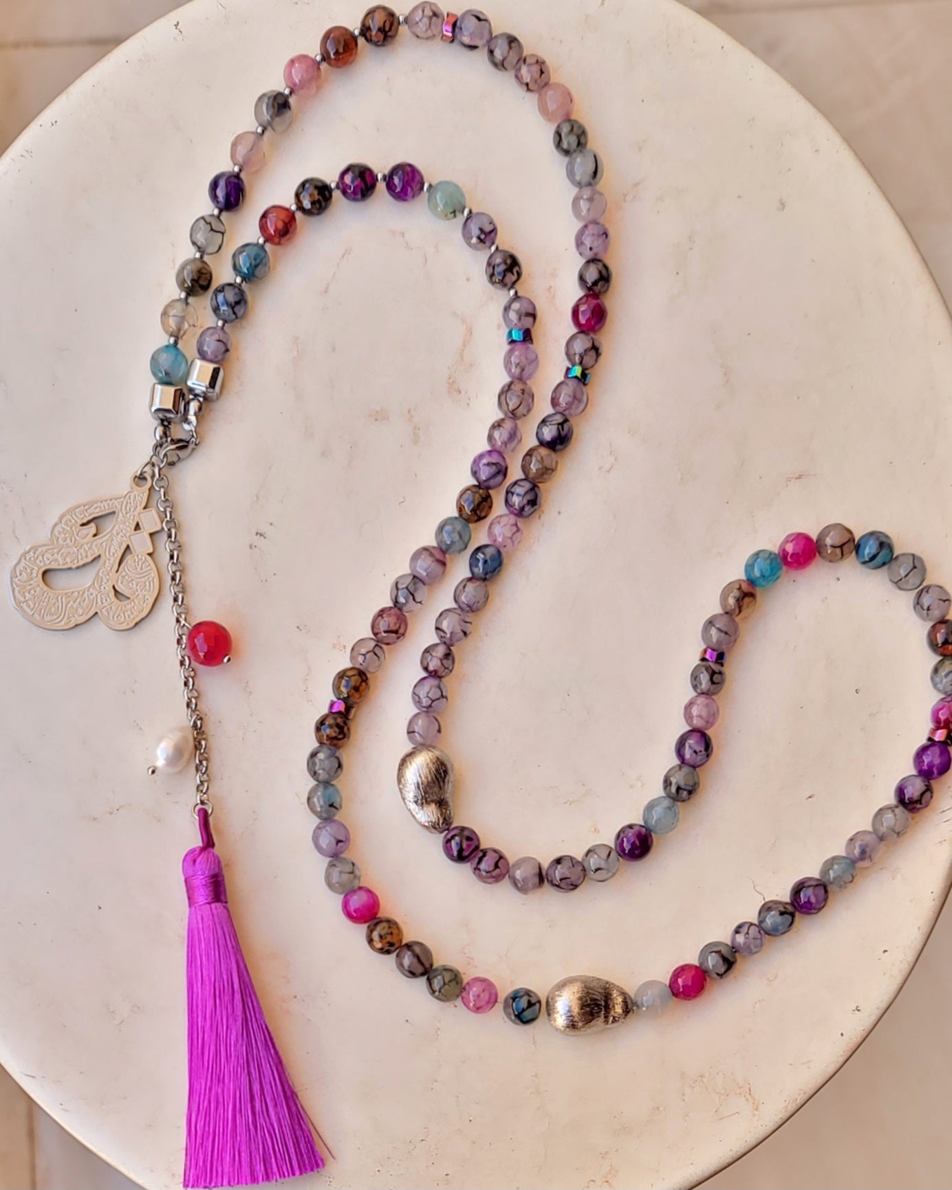 99 Wearable Long Agate Sebha / Necklace