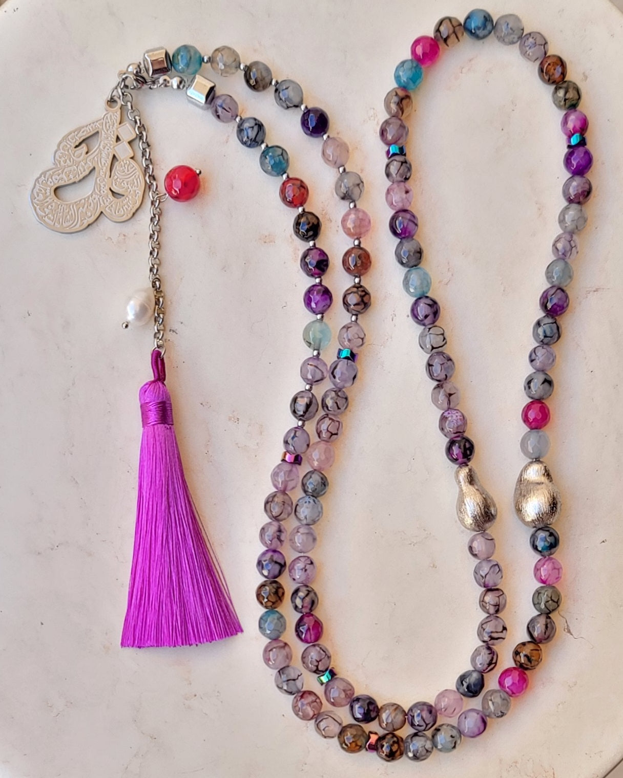 99 Wearable Long Agate Sebha / Necklace