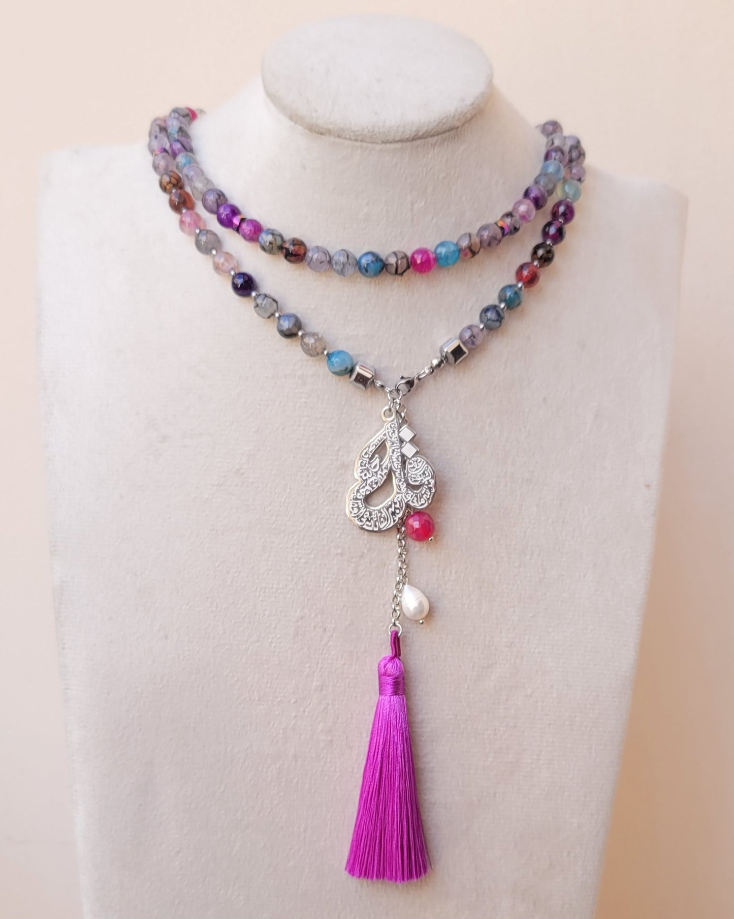 99 Wearable Long Agate Sebha / Necklace