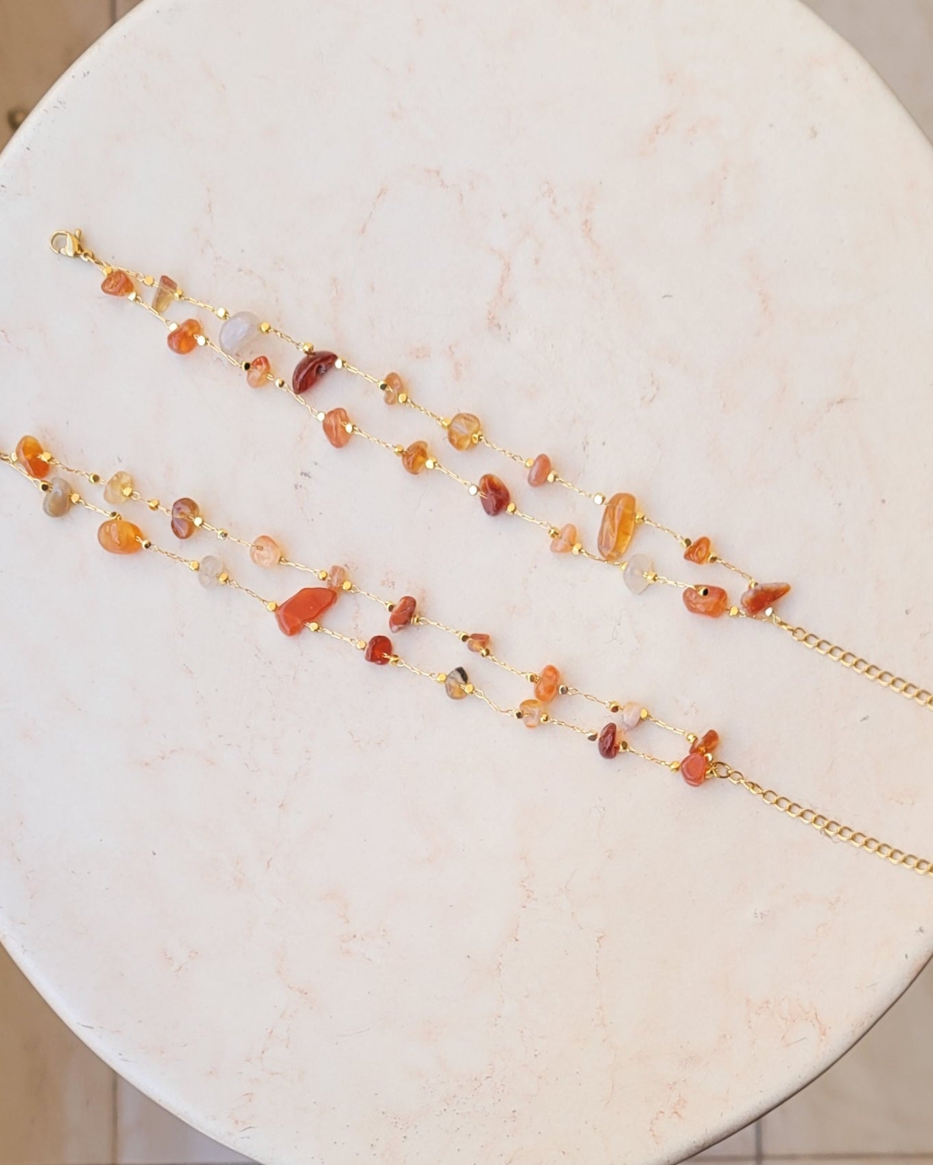 Two Layers Gold Plated Stone Bracelet