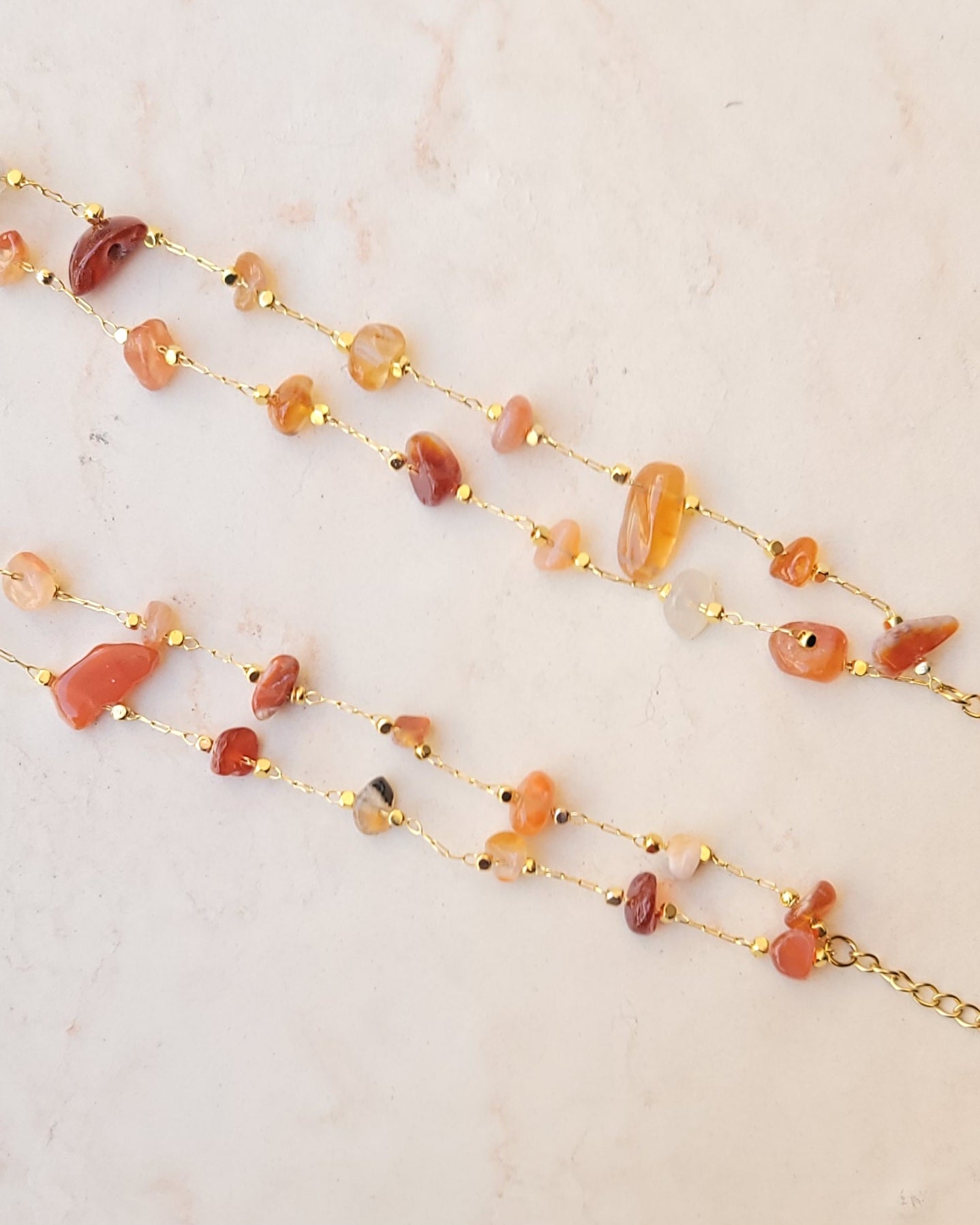 Two Layers Gold Plated Stone Bracelet