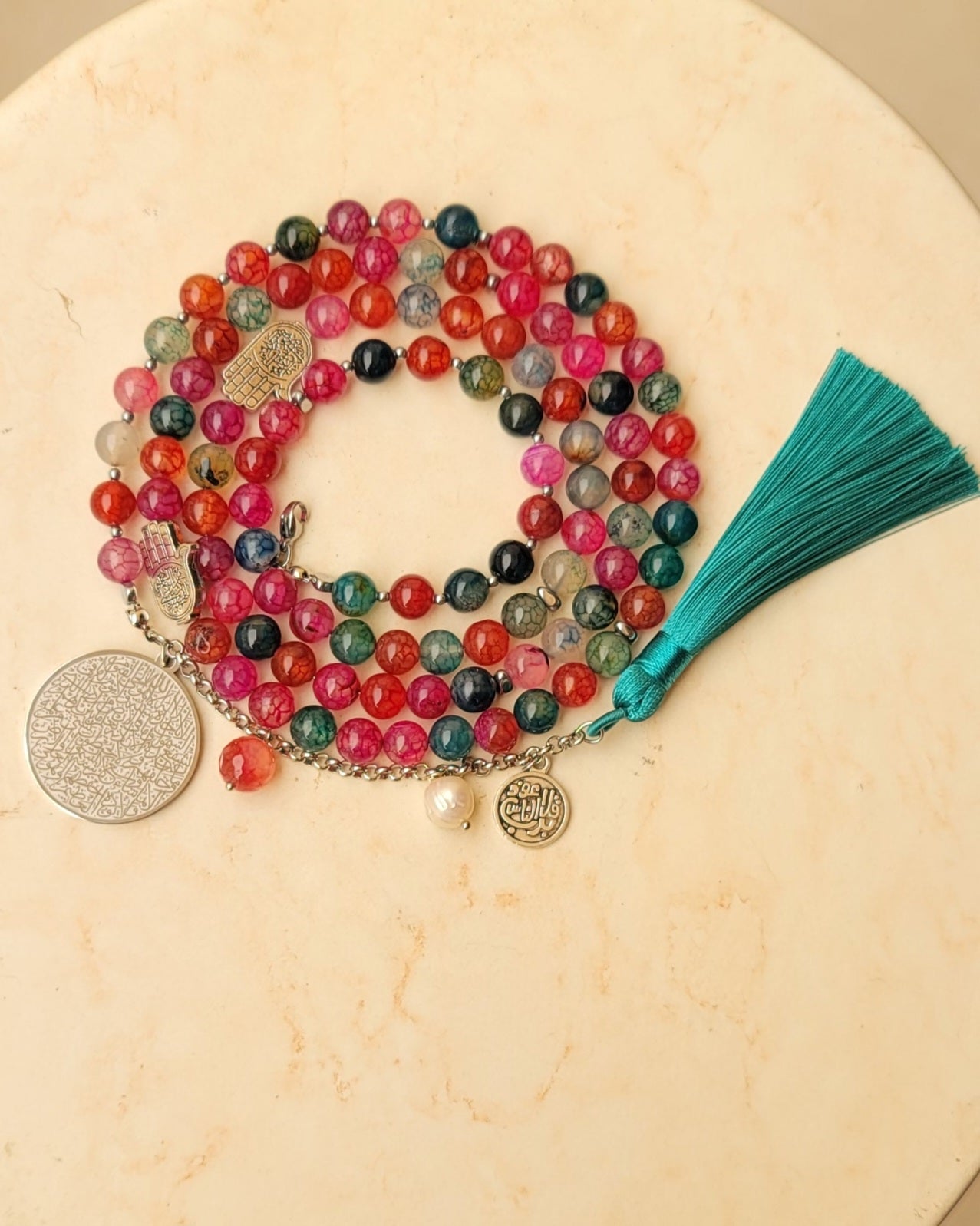 99 Wearable Long Agate Sebha / Necklace (Ayat Alkursi)