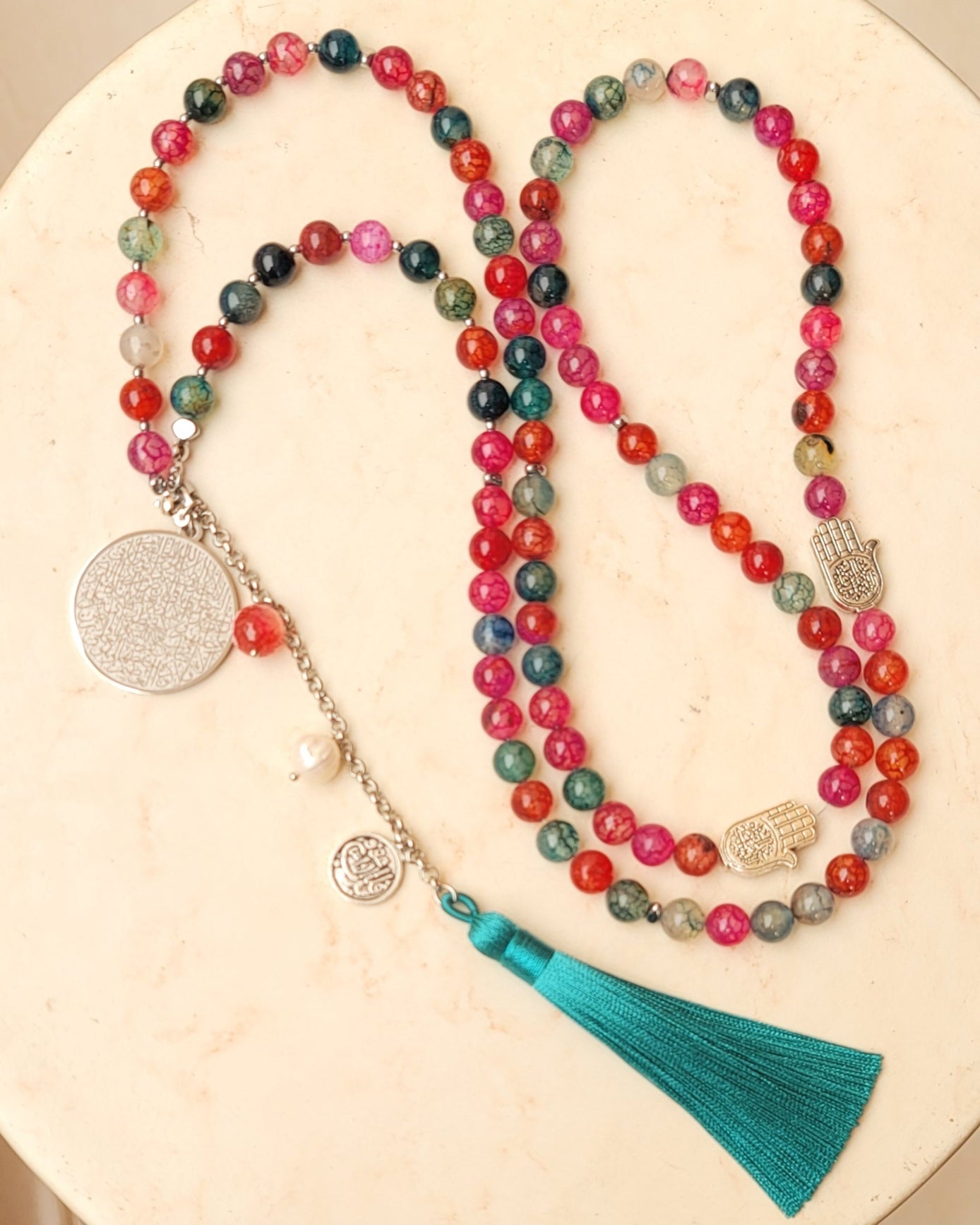 99 Wearable Long Agate Sebha / Necklace (Ayat Alkursi)