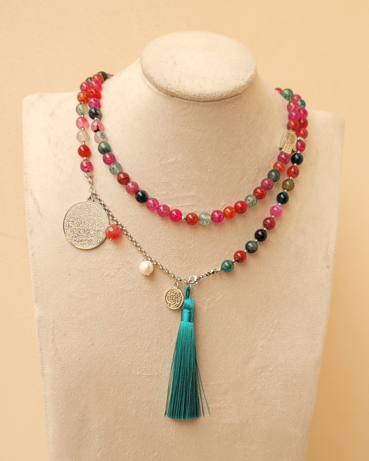 99 Wearable Long Agate Sebha / Necklace (Ayat Alkursi)