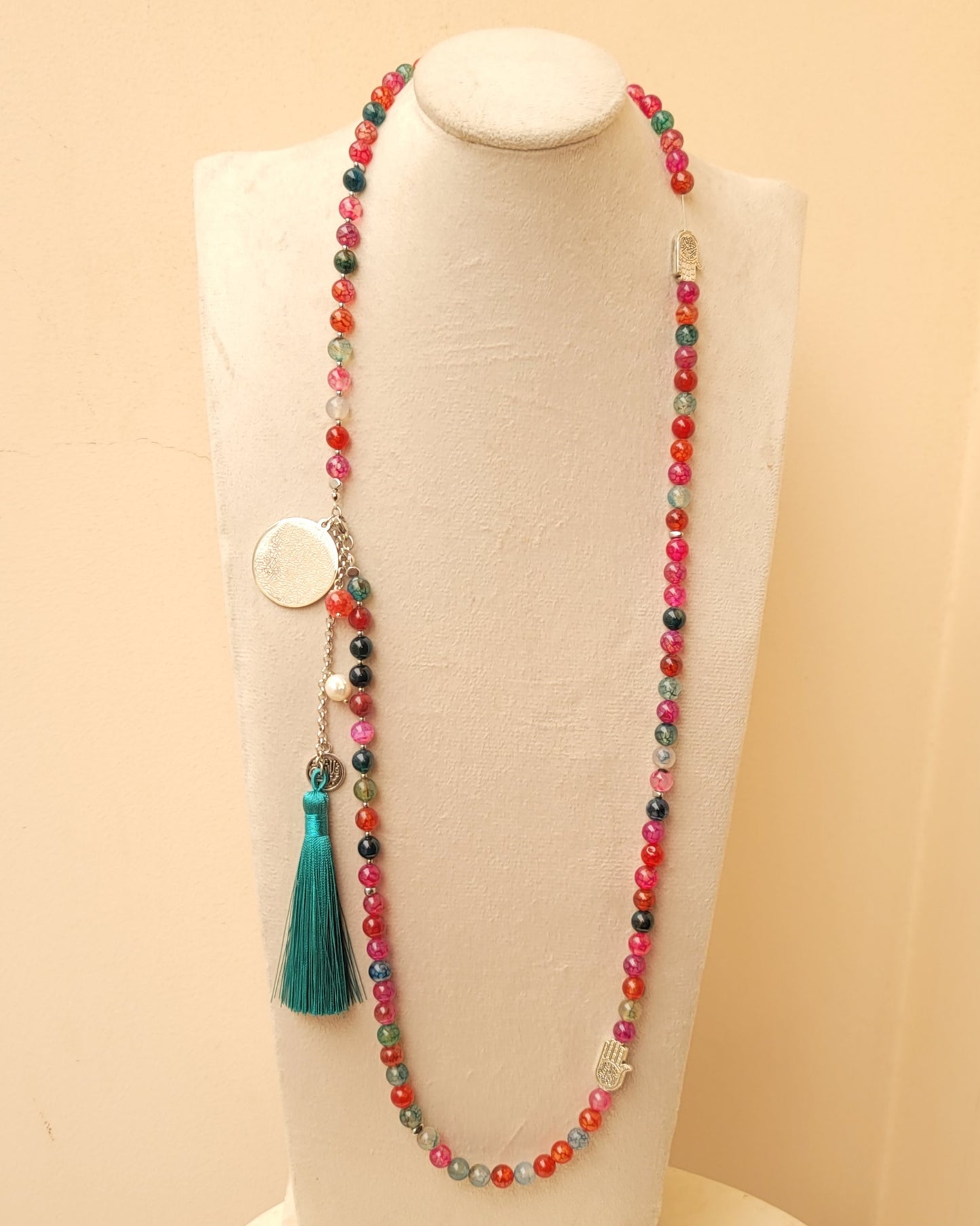 99 Wearable Long Agate Sebha / Necklace (Ayat Alkursi)