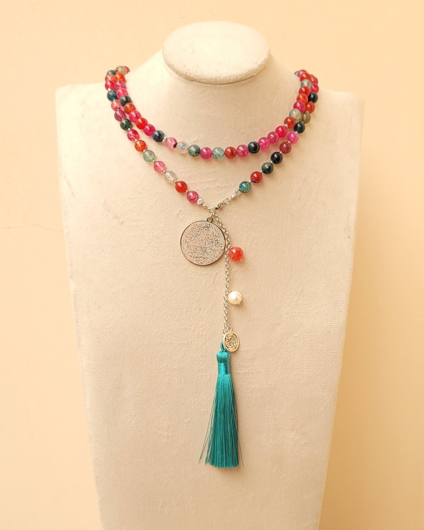 99 Wearable Long Agate Sebha / Necklace (Ayat Alkursi)