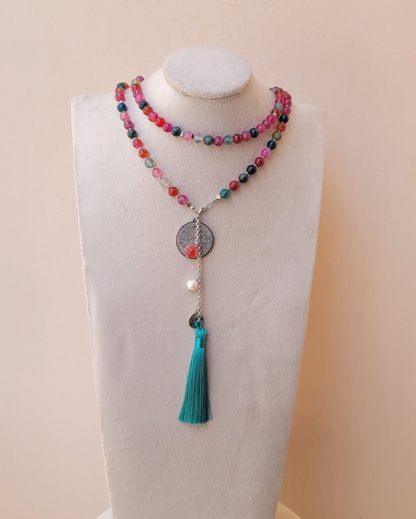 99 Wearable Long Agate Sebha / Necklace (Ayat Alkursi)