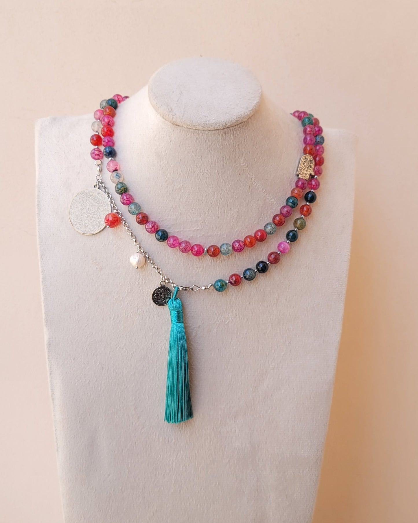 99 Wearable Long Agate Sebha / Necklace (Ayat Alkursi)