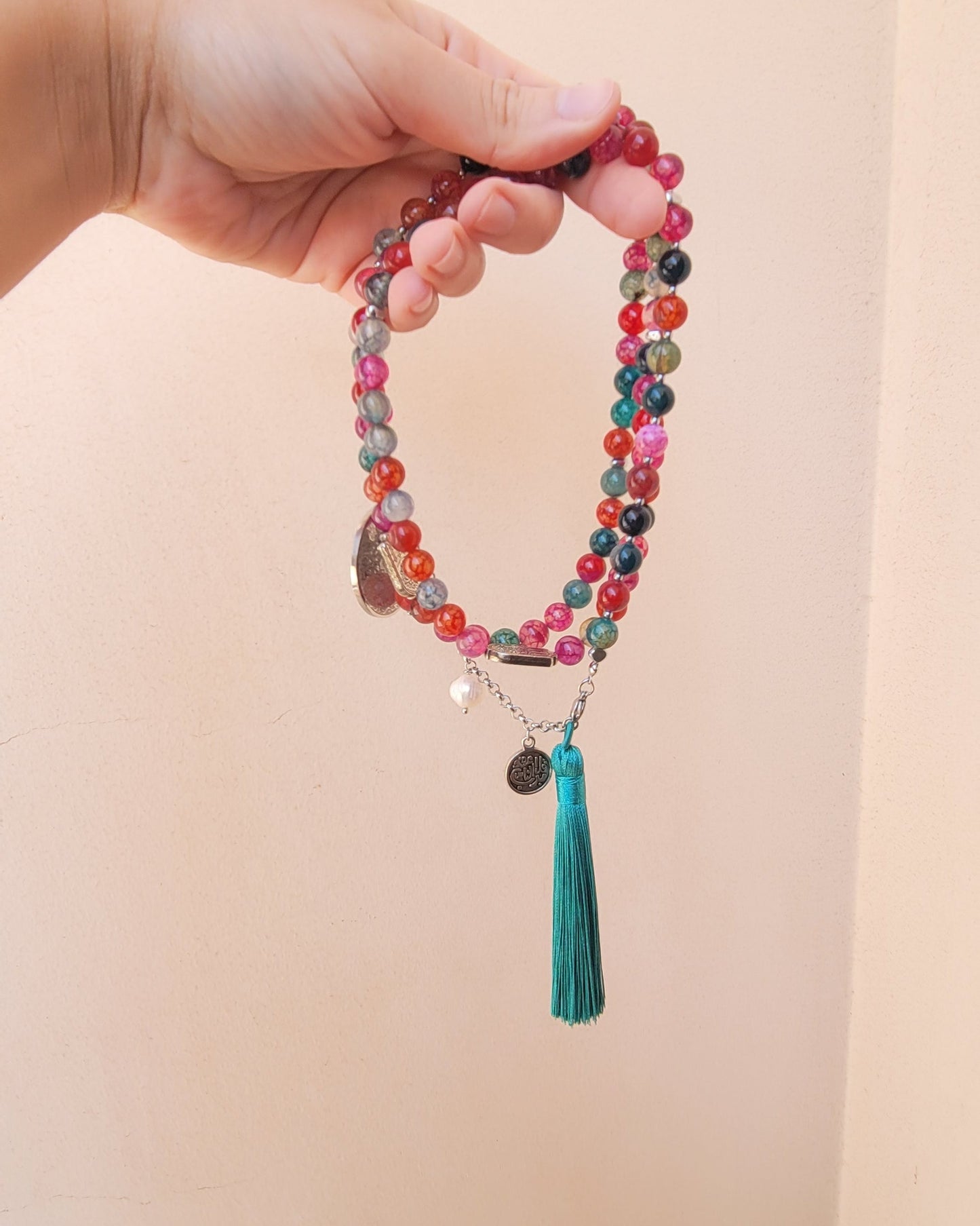 99 Wearable Long Agate Sebha / Necklace (Ayat Alkursi)