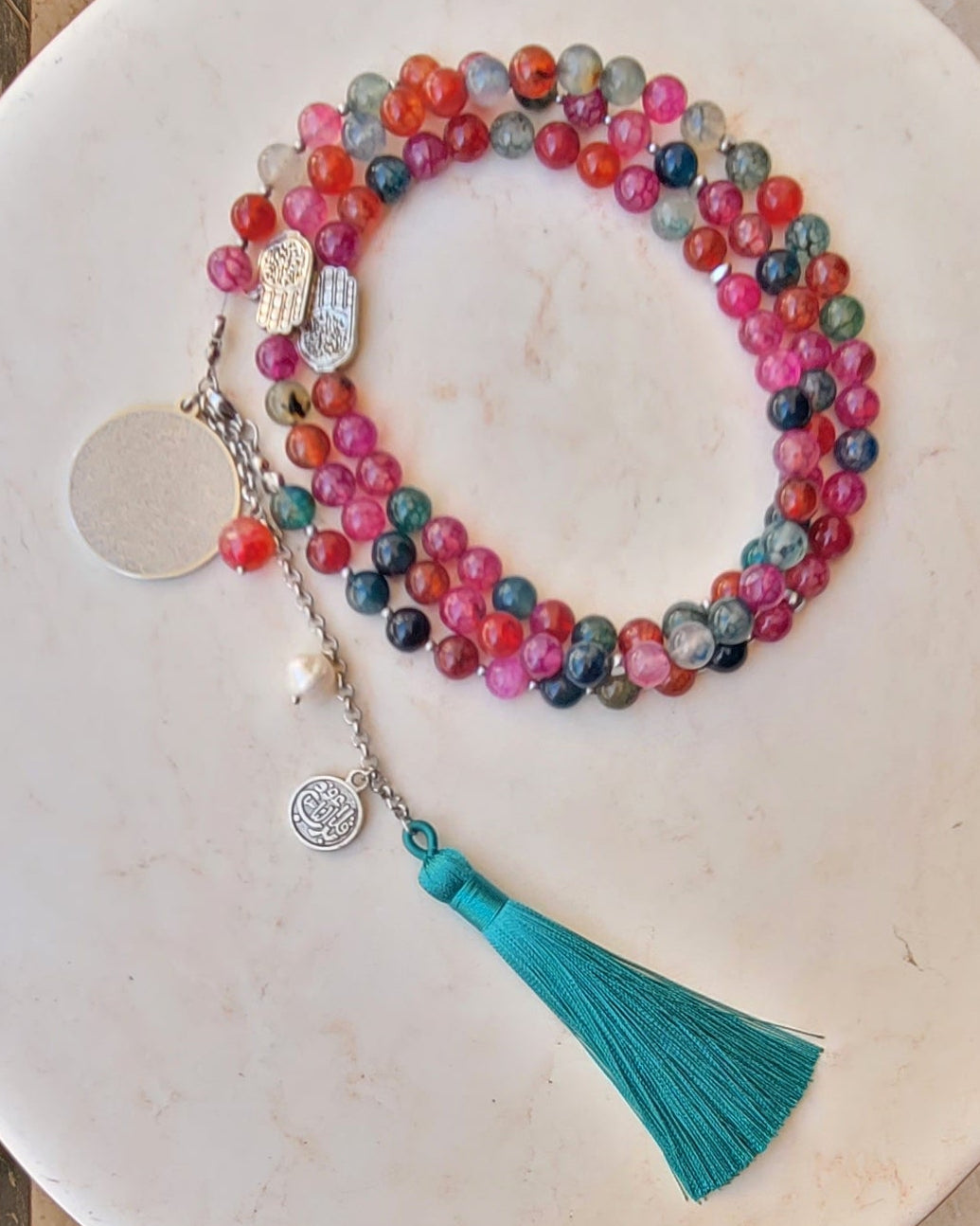 99 Wearable Long Agate Sebha / Necklace (Ayat Alkursi)