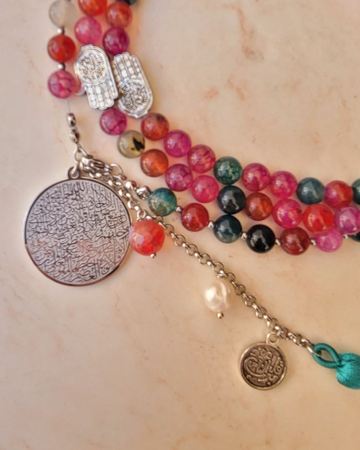 99 Wearable Long Agate Sebha / Necklace (Ayat Alkursi)