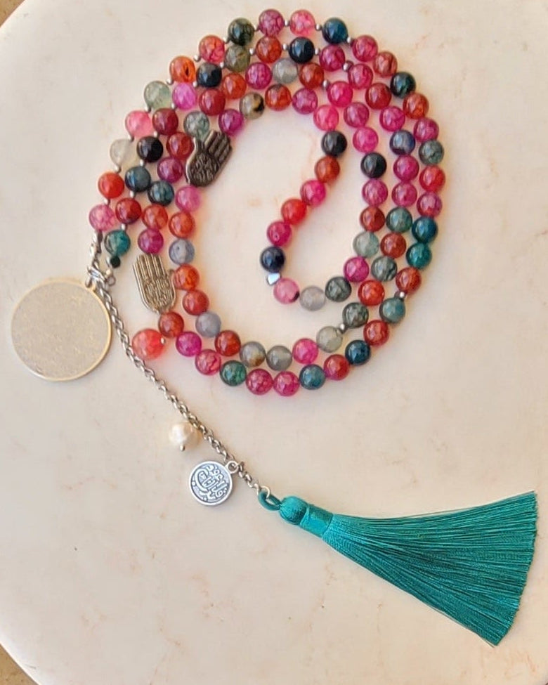99 Wearable Long Agate Sebha / Necklace (Ayat Alkursi)