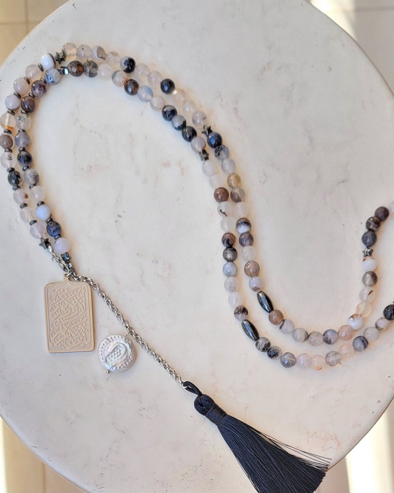 99 Wearable Long Agate Sebha / Necklace