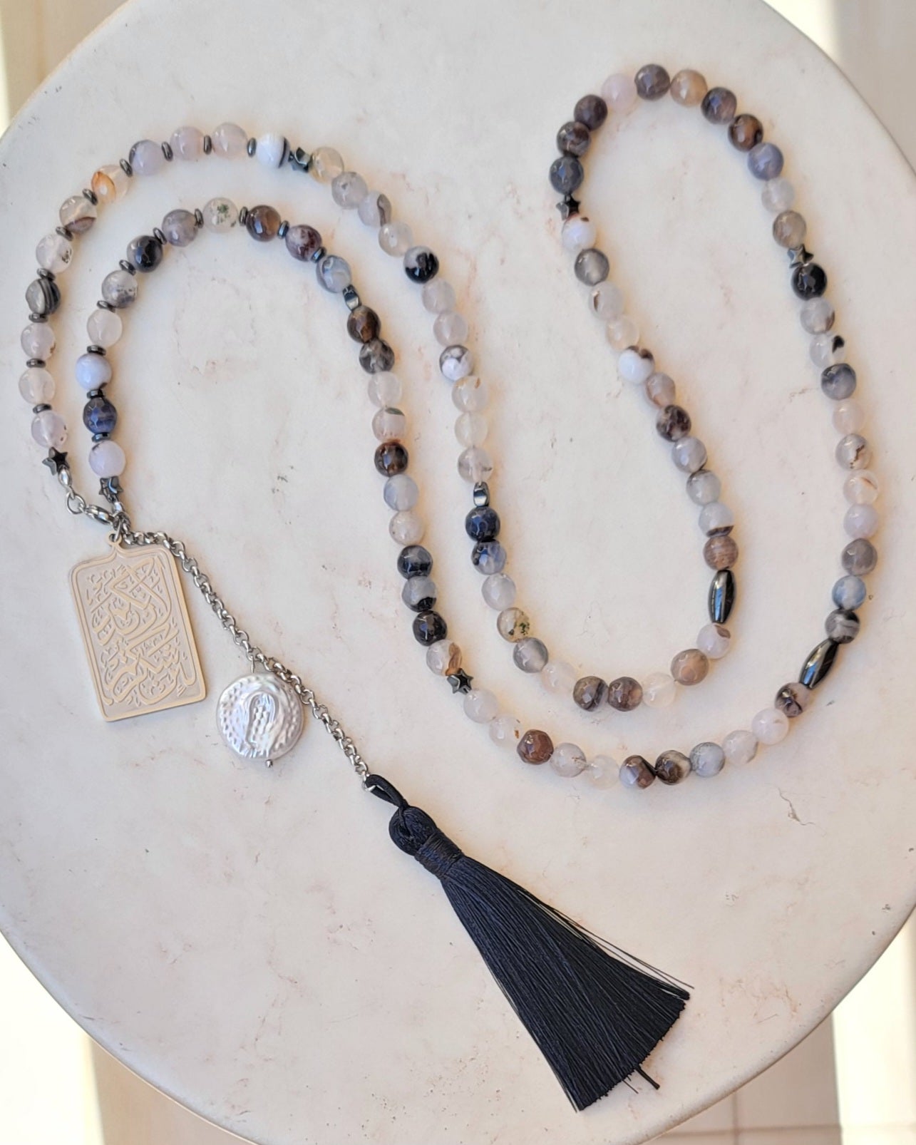99 Wearable Long Agate Sebha / Necklace