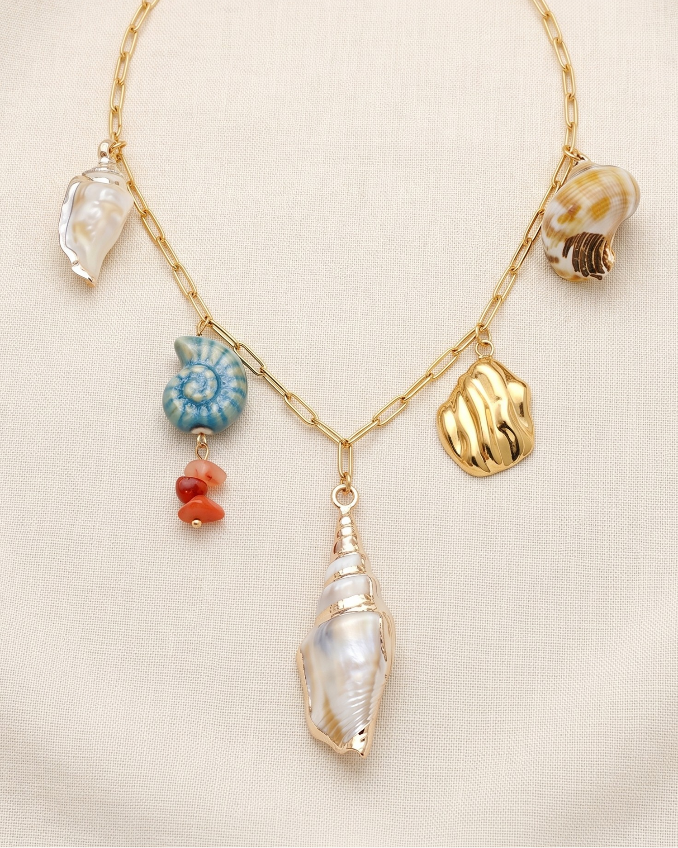 Stainless Steel Summer Necklace With Charms