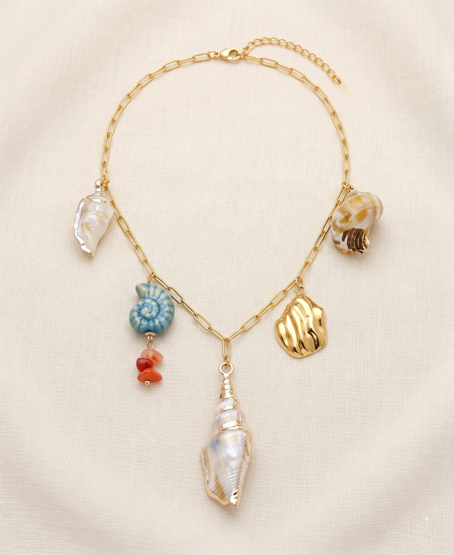 Stainless Steel Summer Necklace With Charms