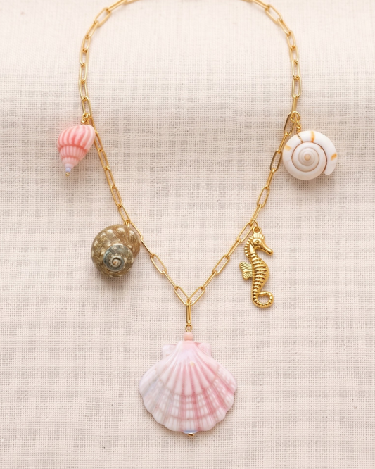 Stainless Steel Summer Necklace With Charms