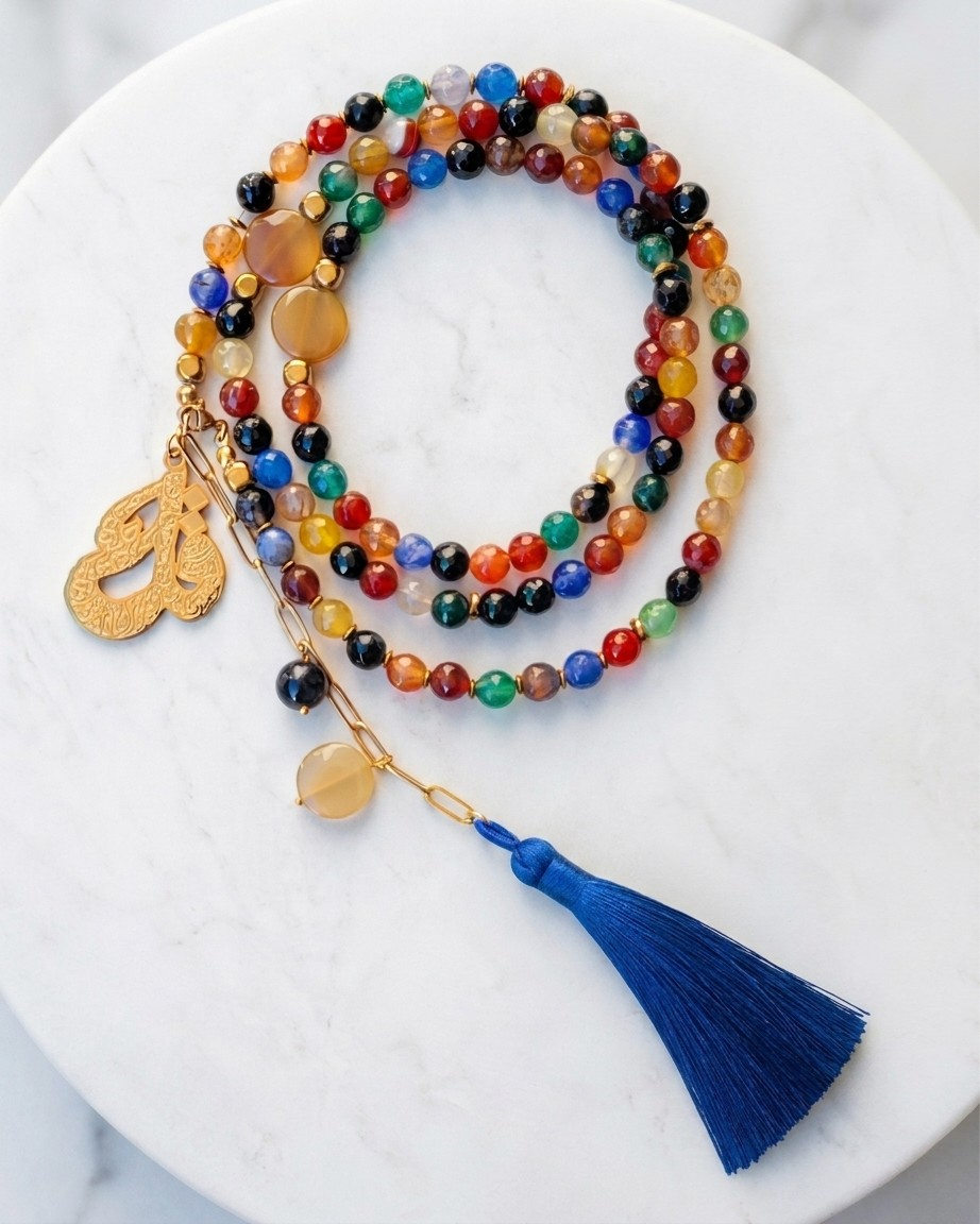 99 Wearable Long Agate Sebha / Necklace