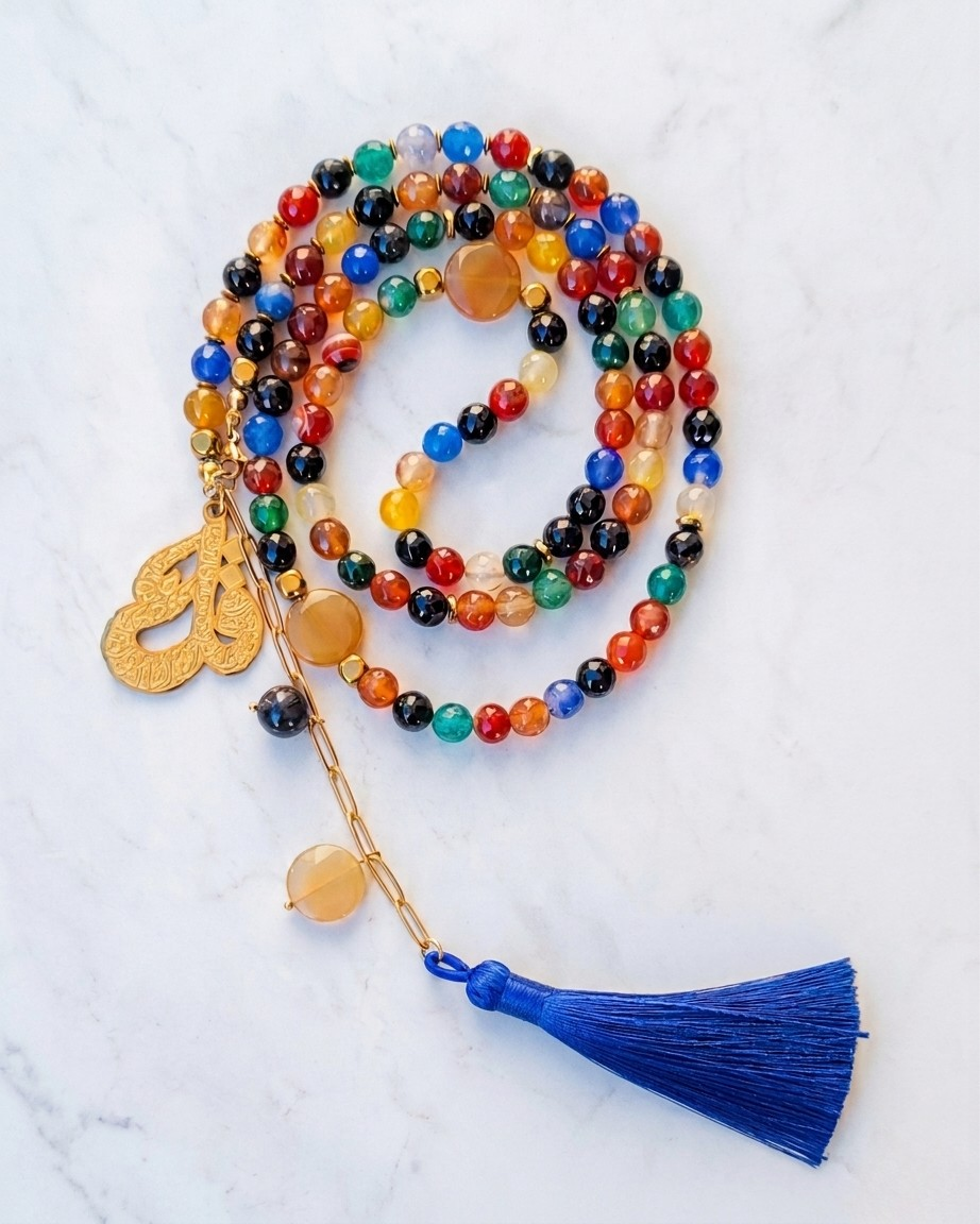 99 Wearable Long Agate Sebha / Necklace