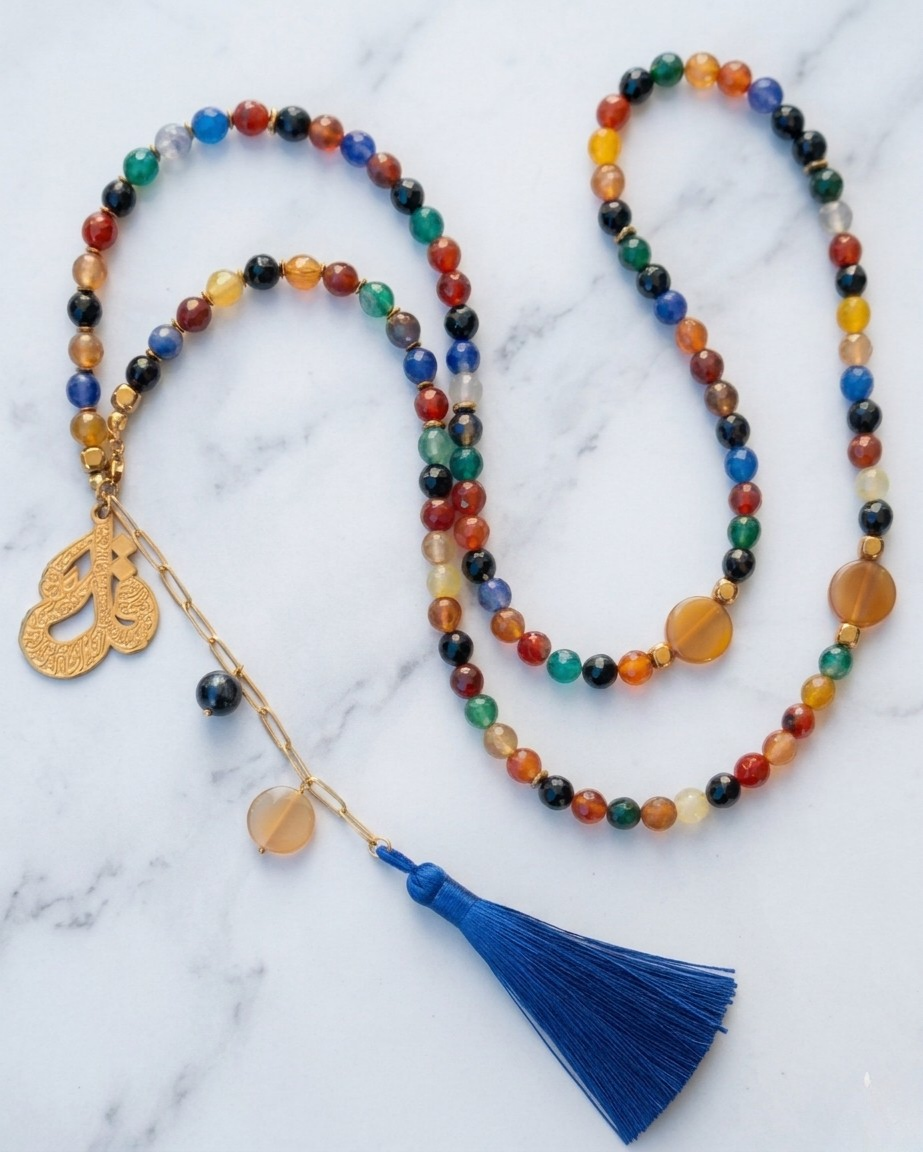 99 Wearable Long Agate Sebha / Necklace