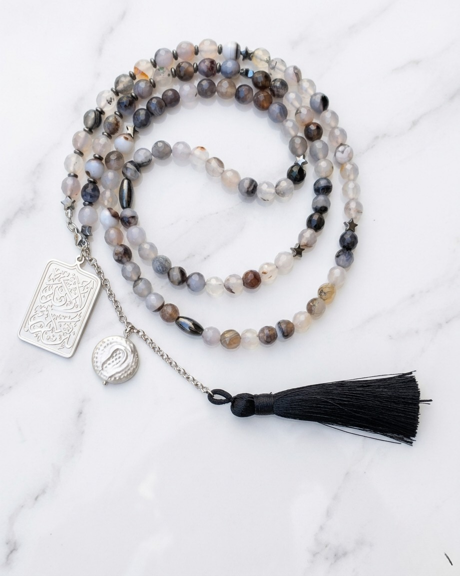 99 Wearable Long Agate Sebha / Necklace