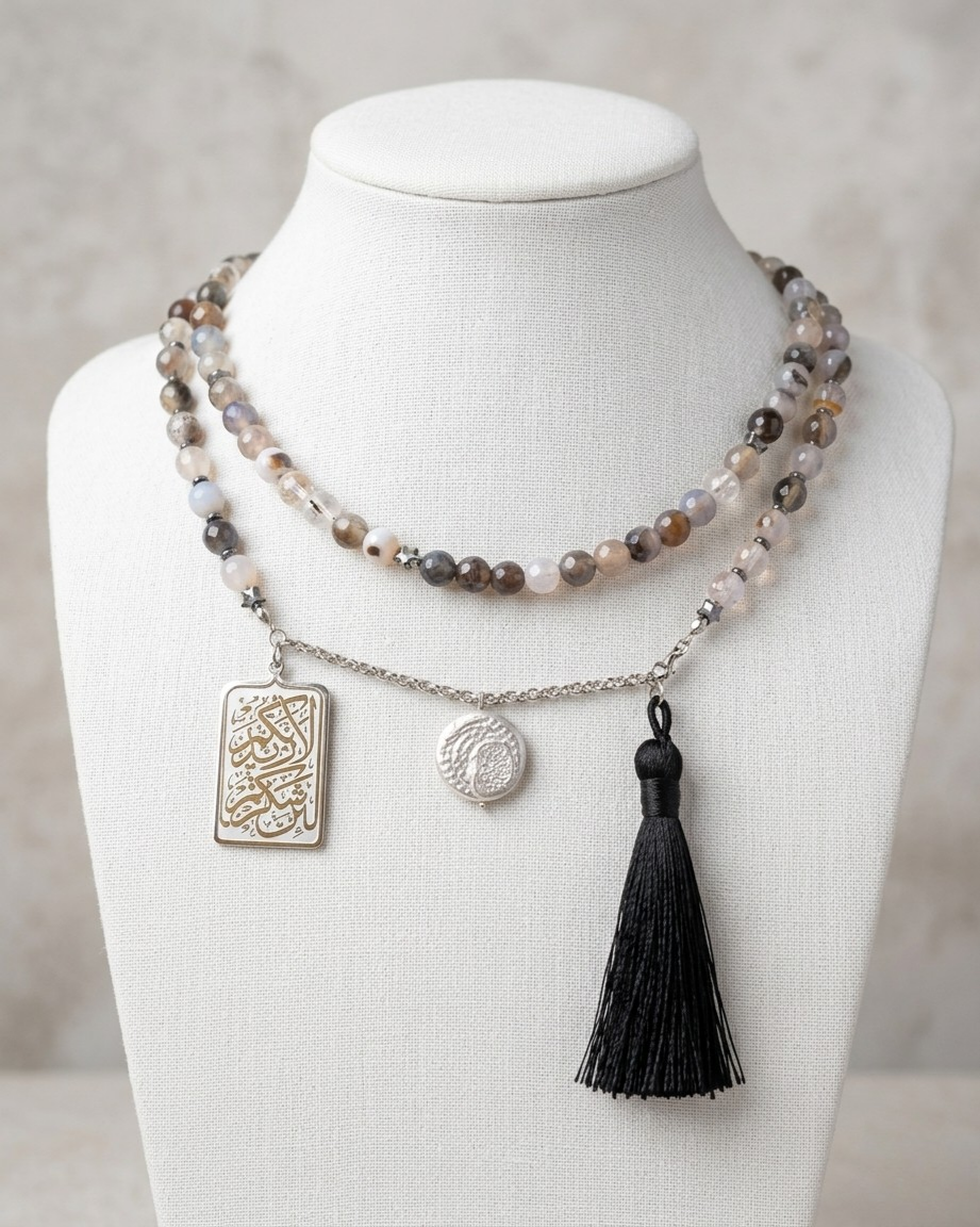 99 Wearable Long Agate Sebha / Necklace