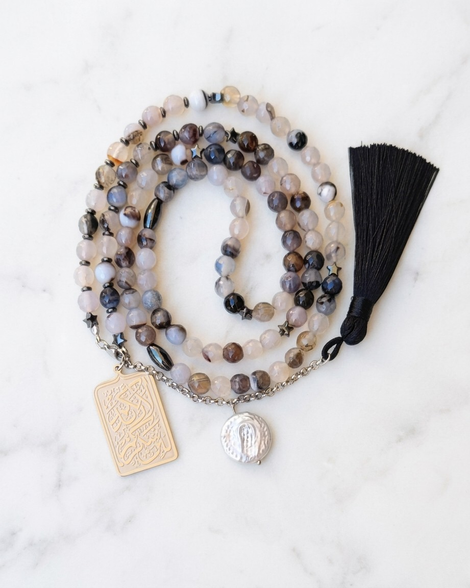 99 Wearable Long Agate Sebha / Necklace