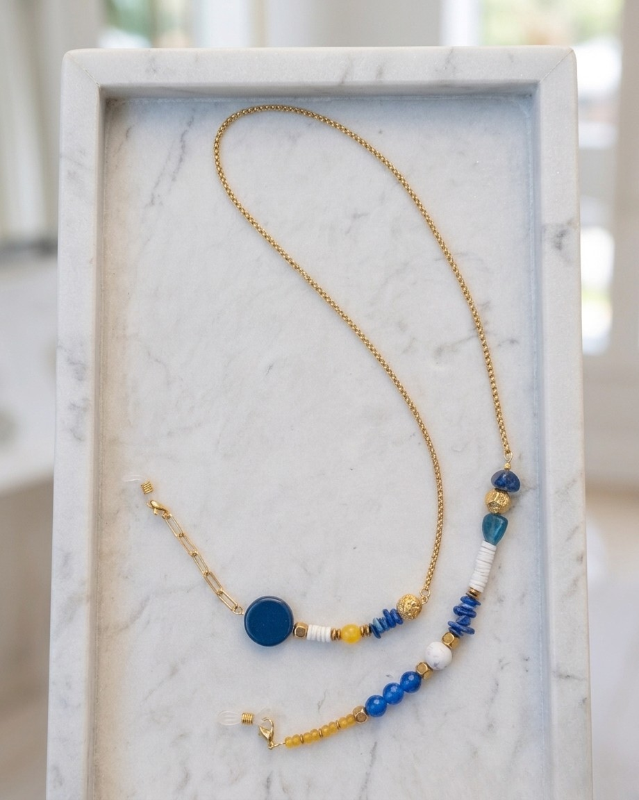Agate & Hematite Sunglasses Cord / Multiuse Chain