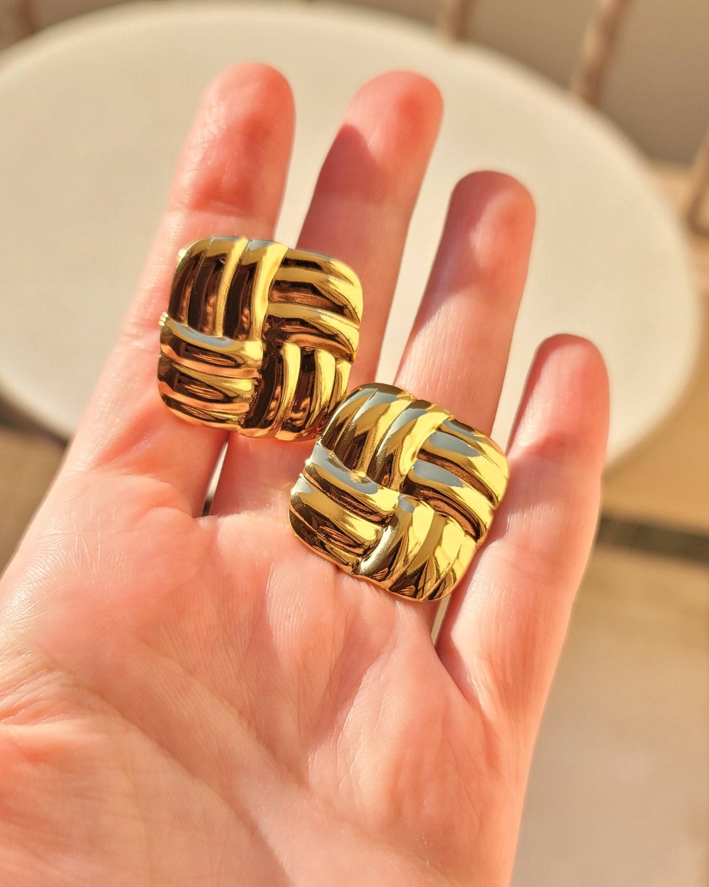 Stainless Steel Gold Plated Earrings