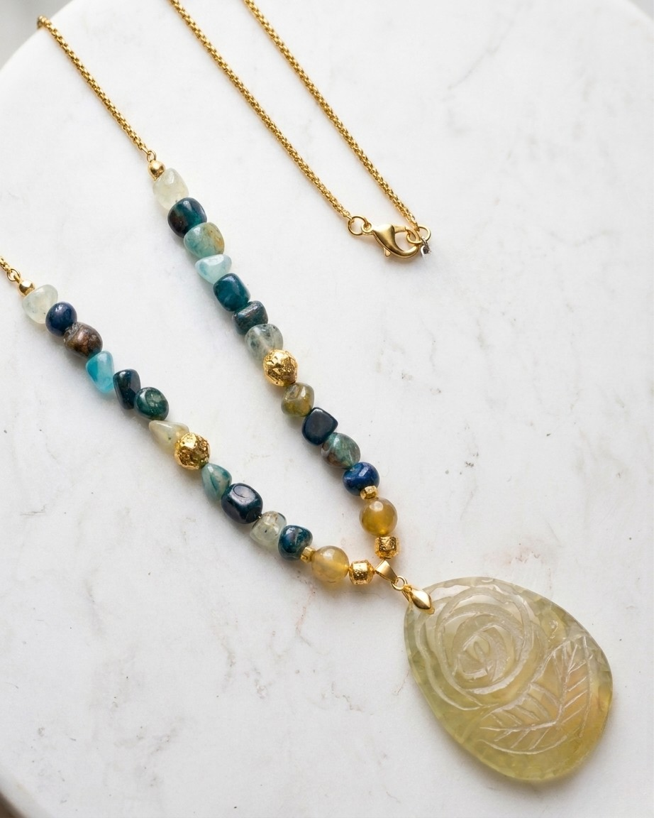 Agate Necklace With Natural Stone Pendant