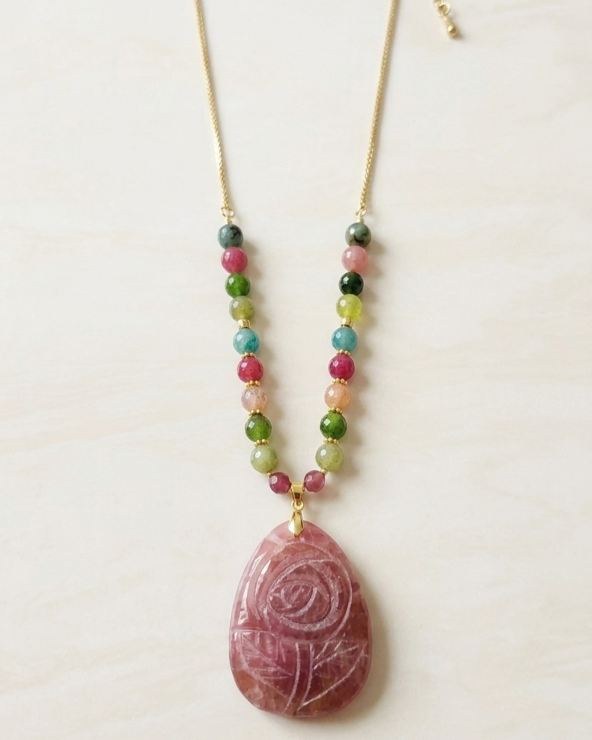 Agate Necklace With Natural Stone Pendant