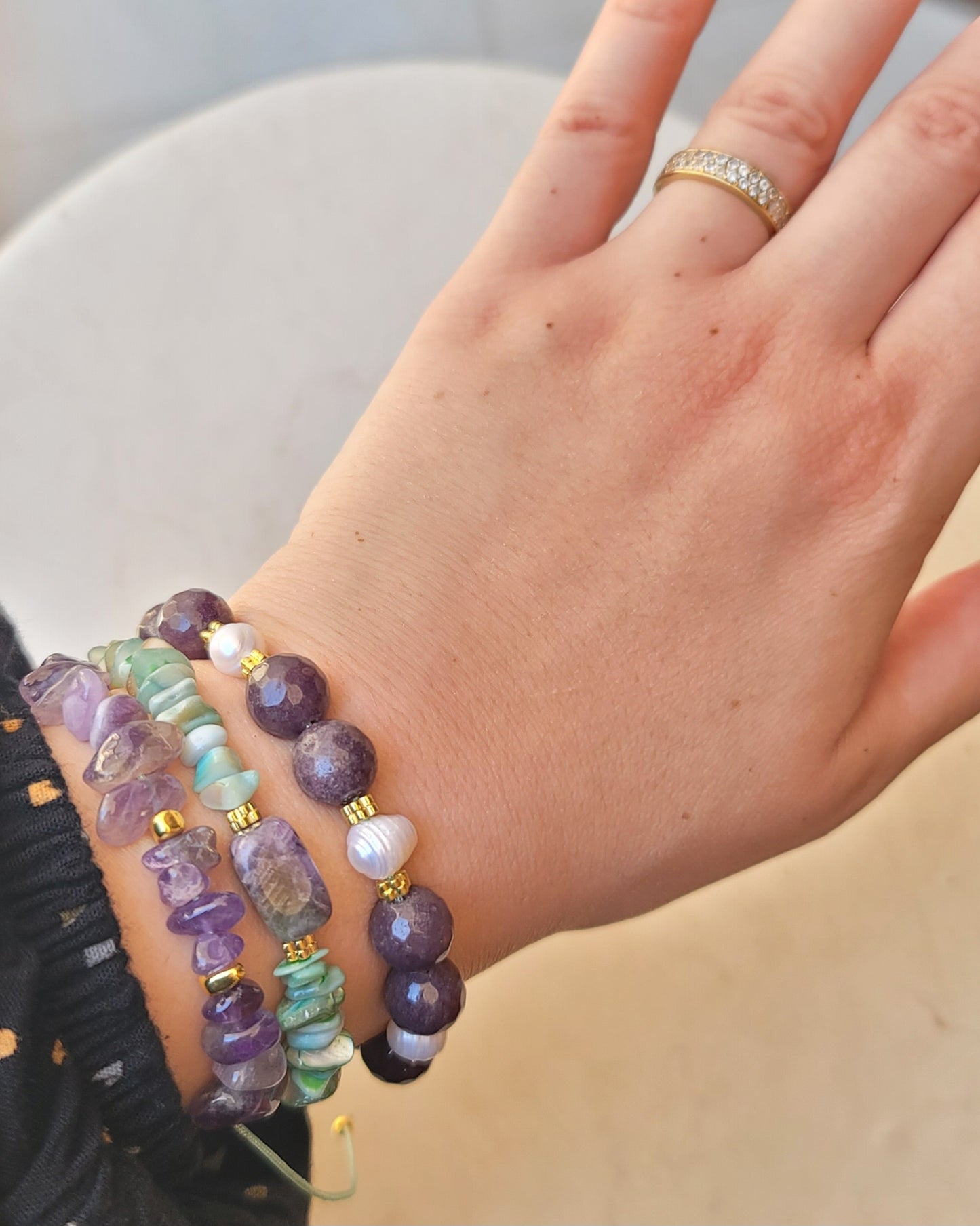 3 Pcs Set Natural Stones Bracelets