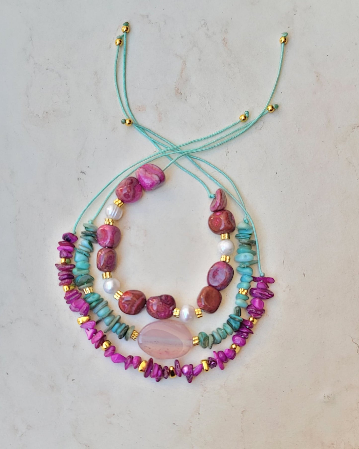 3 Pcs Set Natural Stones Bracelets
