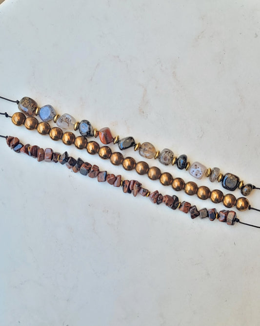 3 Pcs Set Natural Stones Bracelets