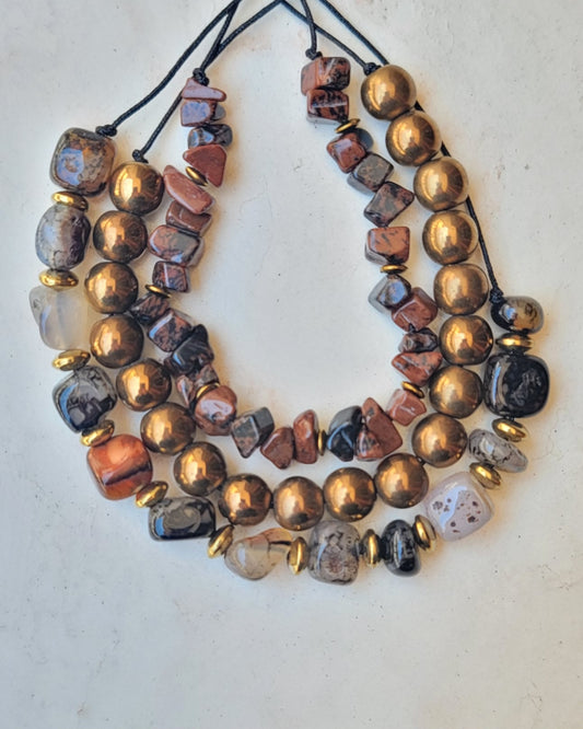 3 Pcs Set Natural Stones Bracelets