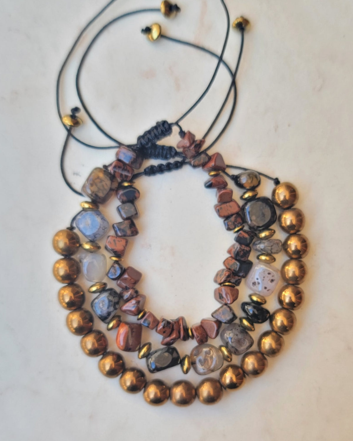 3 Pcs Set Natural Stones Bracelets