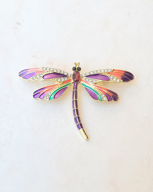 Purple Dragonfly Brooch
