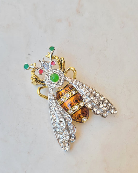 Big Colorful Bee Brooch