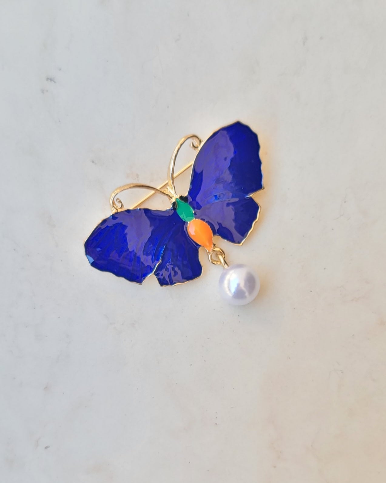 Blue Butterfly Brooch