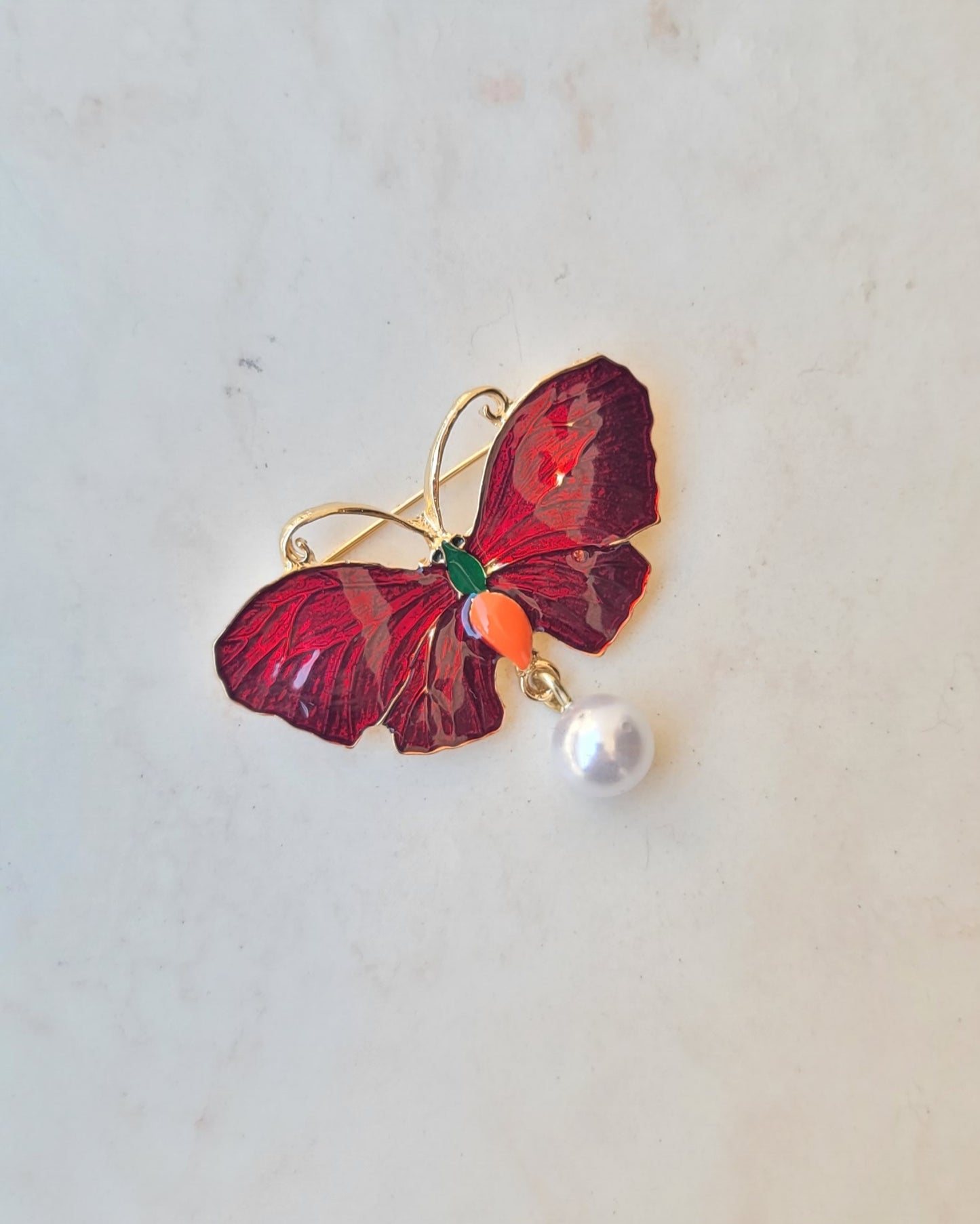 Red Butterfly Brooch